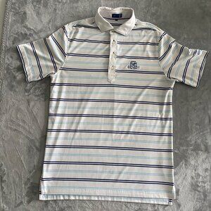 Stitch Striped Men's‎ Performance Golf Polo Size Medium Logo Riviera Golf Course
